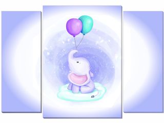 Πολύπτυχος Πίνακας - Παιδικά - Little elephant with balloons