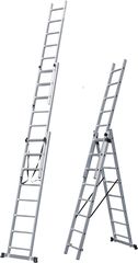Σκάλα αλουμινίου επαγγελματική BULLE 631123 με 3x11 σκαλοπάτια & αντοχή έως 150 Kg ( 631123 )