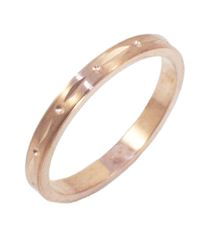 Βέρα ροζ χρυσό Κ14 με σχέδιο και λουστραριστή 223223