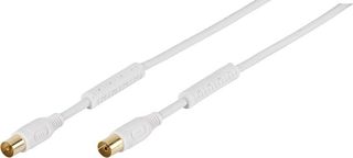 Vivanco Antenna Cable 5m Coax Plug-coax Socket Ferrite 90 Db White - (48129)