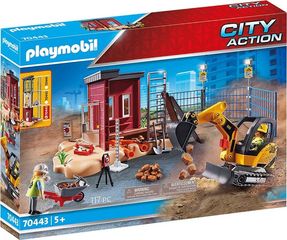 Playmobil City Action Mini Excavator with Building Section - (70443)