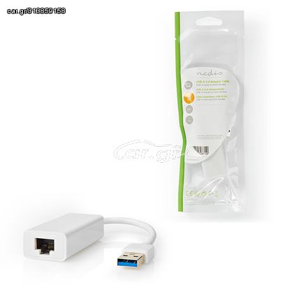 NEDIS NEDIS CCGP61950WT02 Αντάπτορας δικτύου USB 3.0, USB A αρσ. - RJ45 θηλ., με ενσωματωμένο καλώδιο 0,20m.