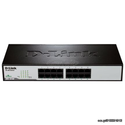 D-LINK D-LINK DES-1016D 16-Port Ethernet 10/100 Unmanaged Desktop Rackmount Switch