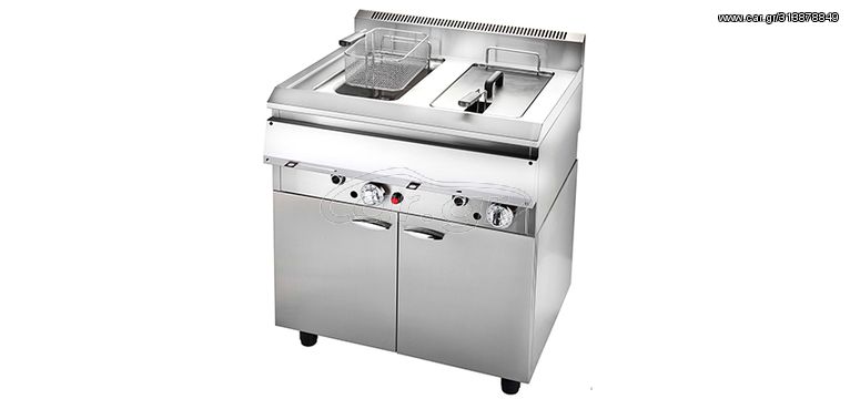 Φριτέζα Αερίου Διπλή Επιδαπέδια 8+8Lt 80x69x92 VRETTOS - Καινούργια.