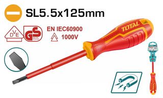 Κατσαβίδι Μαγνητικό Ίσιο TOTAL Ηλεκτρολόγου 1000V 5,5 Χ 125 ( THTIS5125 )