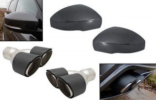Exhaust Muffler Tips with Mirror Covers Land ROVER Range ROVER Vogue L405 (2013-2017) Sport L494 (2013-2017) Discovery V L462 Real Carbon Fiber