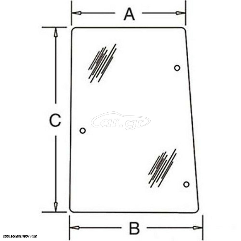 NC4393 - ΤΖΑΜΙ ΑΡΙΣΤΕΡΟ CASE 192001A3 (CX,MX,MXC)