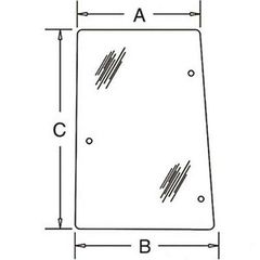 NC4393 - ΤΖΑΜΙ ΑΡΙΣΤΕΡΟ CASE 192001A3 (CX,MX,MXC)