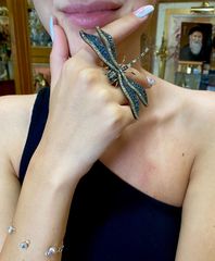 Δαχτυλιδι 18k πεταλούδα με Μπριγιαν (Νο66)-thumb-10