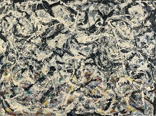 Πίνακας σε Inox - Jackson Pollock - Greyed Rainbow