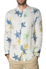 Ανδρικό λινό πουκάμισο με Μάο γιακά  - 14209-a14