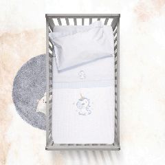 Σετ σεντόνια μπεμπέ 3τμχ Pony 100% cotton σε χρώμα μπλε