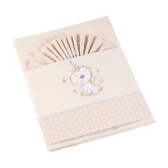 Σετ σεντόνια μπεμπέ 3τμχ Pony 100% cotton σε χρώμα μπεζ