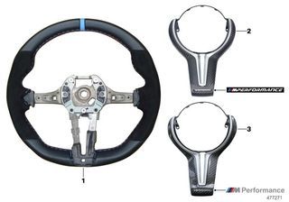 Original BMW Performance Flat Bottom Τιμόνι-thumb-1
