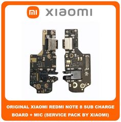 Original Γνήσιο Xiaomi Redmi Note 8, Redmi Note8 (M1908C3JH , M1908C3JG , M1908C3JI) Καλωδιοταινία Φόρτισης SUB Type C Plug Charging Board (Charging Dock Flex) + Mic Μικρόφωνο (Service Pack By Xiaomi)