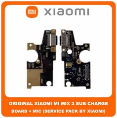 Original Γνήσιο Xiaomi Mi Mix 3 , Mix3 M1810E5A Καλωδιοταινία Φόρτισης SUB Charging Board (Charge Connector Dock Flex) + Mic Μικρόφωνο (Service Pack By Xiaomi)