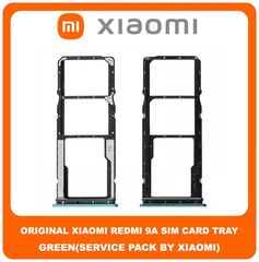 Original Γνήσιο Xiaomi Redmi 9A Redmi9A (M2006C3LG, M2006C3LI, M2006C3LC, M2004C3L) SIM Tray Cover Assy + Micro SD Tray Slot Υποδοχέας Βάση Θήκη Κάρτας SIM Κάλυμμα Green Πράσινο (Service Pack By Xiaom
