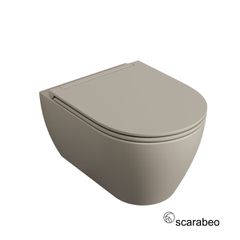 Λεκάνη Κρεμαστή MOON/50,5 Clean-Flush με κάλυμμα Slim Soft Close, Scarabeo Sand 552000SC-510