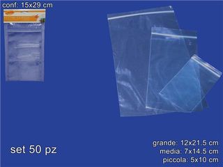 Σακουλάκια πλαστικά με ερμητικό κλείσιμο 3 μεγέθη 50τμχ