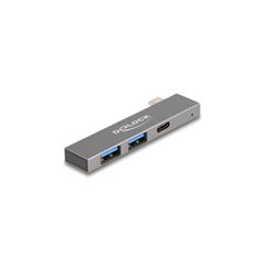 DELOCK USB hub 64275, 3x θυρών, 5Gbps, USB-C σύνδεση, γκρι