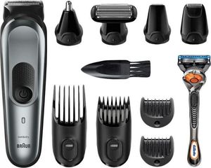 Trimmer Braun Face & Head Kit 10in1 + Gillette Fusion Proglide Razor MGK7220 Black/Gray