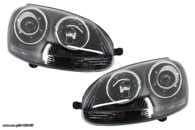 Xenon Look Headlights suitable for VW Golf 5 V Mk5 (2003-2007) Jetta (2005-2010) GTI R32 Black Edition eautoshop gr