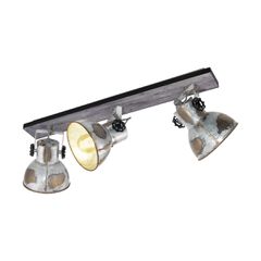 Φωτιστικό Σποτ Οροφής Τρίφωτο 75cm Vintage Industrial Μέταλλο -Ξύλο Πατίνα Eglo Barnstaple 49652