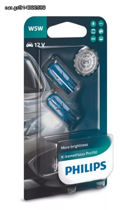 Λάμπες Philips W5W X-treme Vision Pro150 12V 5W 3300K 12961XVPB2