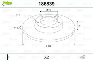 ΔΙΣΚΟΠΛΑΚΑ BMW 3Ε36>00 ΠΙΣΩ 272Χ9.9 - 186839