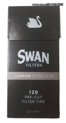 SWAN Φιλτράκια Carbon Ανθρακας - Extra Slim 120 φιλτράκια