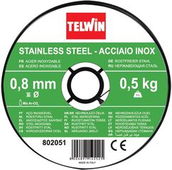 Σύρμα Ηλεκτροσυγκόλλησης ARGON 0.8mm 0.5Kg INOX Telwin 802051