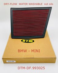 33-3025 DTM BMW X1 F48 18i, 20i, 25i, 28i, 15D, 18D, 20D, 25D /DRY-FLOW PANEL FILTER DTM Κ&Ν DISTRIBUTOR DTM USA DF-993025