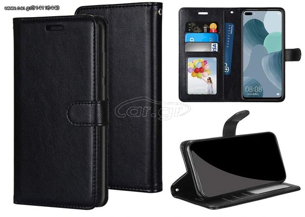 Xiaomi Redmi Note 10 5G / Poco M3 Pro - Δερμάτινη Αναδιπλούμενη Book Case με Ενσωματωμένη Θήκη Σιλικόνης – Black (oem)