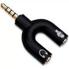 Music Lover 3.5mm Headphone Mic Audio Y Splitter Black (QH-C1190)