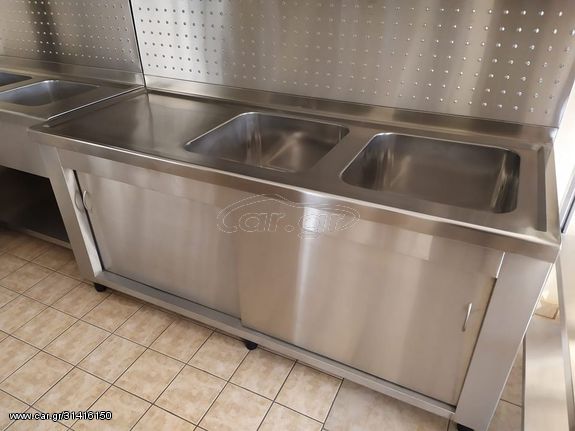 Λάντζα Κλειστή Με 2 Γούρνες & Περιθώριο 160x70x88 - Καινούργια.