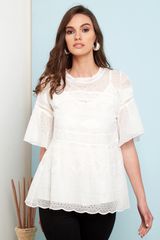 ΕΚΡΟΥ ΜΠΛΟΥΖΑ ΣΕ ΟΡΓΑΝΤΖΑ ΟΛΟΚΕΝΤΗΤΗ