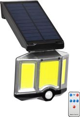 GloboStar Αυτόνομος Ηλιακός Προβολέας LED COB 20W 1500lm με Ενσωματωμένη Μπαταρία 2400mAh - Φωτοβολταϊκό Πάνελ με Αισθητήρα Ημέρας-Νύχτας - PIR Αισθητήρα Κίνησης και Ασύρματο Χειριστήριο IR Αδιάβροχο