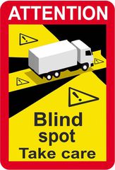 Αυτοκόλλητο Σήμα Τυφλό Σημείο Για Φορτηγό (Blind Spot - Take Care) 12x17cm 1Τμχ