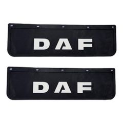 Λασπωτήρες με Ανάγλυφο DAF - 60 cm x 18 cm - Μαύροι με Άσπρο Ανάγλυφο - 2 τμχ