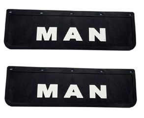 Λασπωτήρες με Ανάγλυφο MAN - 60 cm x 18 cm - Μαύροι με Άσπρο Ανάγλυφο - 2 τμχ