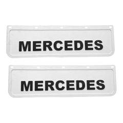 Λασπωτήρες με Ανάγλυφο MERCEDES - 60 cm x 18 cm - Άσπροι με Μαύρο Ανάγλυφο - 2 τμχ
