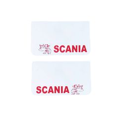 Λασπωτήρες SCANIA - 60 cm x 40 cm - Λευκοί με Κόκκινο Λογότυπο - 2 τμχ
