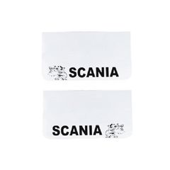Λασπωτήρες SCANIA - 60 cm x 40 cm - Λευκοί με Μαύρο Λογότυπο - 2 τμχ