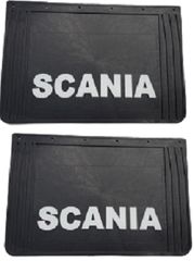 Λασπωτήρες με Ανάγλυφο SCANIA - 60 cm x 40 cm - Μαύροι με Άσπρο Ανάγλυφο - 2 τμχ