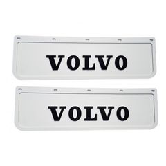 Λασπωτήρες με Ανάγλυφο VOLVO - 60 cm x 18 cm - Άσπροι με Μαύρο Ανάγλυφο - 2 τμχ