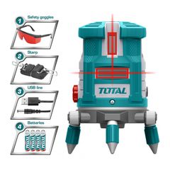 TLL306505 Αλφάδι Laser Κόκκινης Δέσμης Αυτο-Οριζοντιούμενο - ΛΕΙΖΕΡ ΓΡΑΜΜΩΝ - TOTAL (#TLL306505)