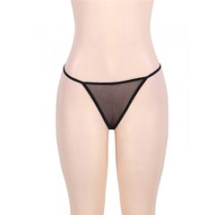 Flared Mesh Babydoll Set Black-thumb-4