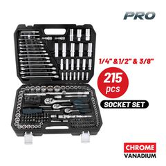 BHT5220 Καρυδάκια 1/2'', 1/4'' & 3/8'' με Καστάνια και Προέκταση - 215 Τεμαχίων - ΣΥΛΛΟΓΕΣ ΠΛΗΡΕΙΣ - BORMANN PRO (#028246)