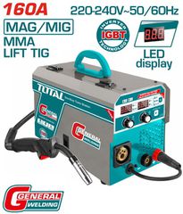 Ηλεκτροκόλληση INVERTER TOTAL Σύρματος & ηλεκτροδίου MAG/MIG/MMA/TIG 160A ( TMGT1601 )