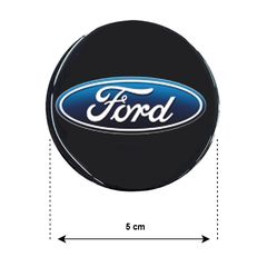 FORD ΑΥΤΟΚΟΛΛΗΤΑ ΣΗΜΑΤΑ ΖΑΝΤΩΝ 5 cm ΜΑΥΡΟ/ΜΠΛΕ ΜΕ ΕΠΙΚΑΛΥΨΗ ΣΜΑΛΤΟΥ  - 4 ΤΕΜ.